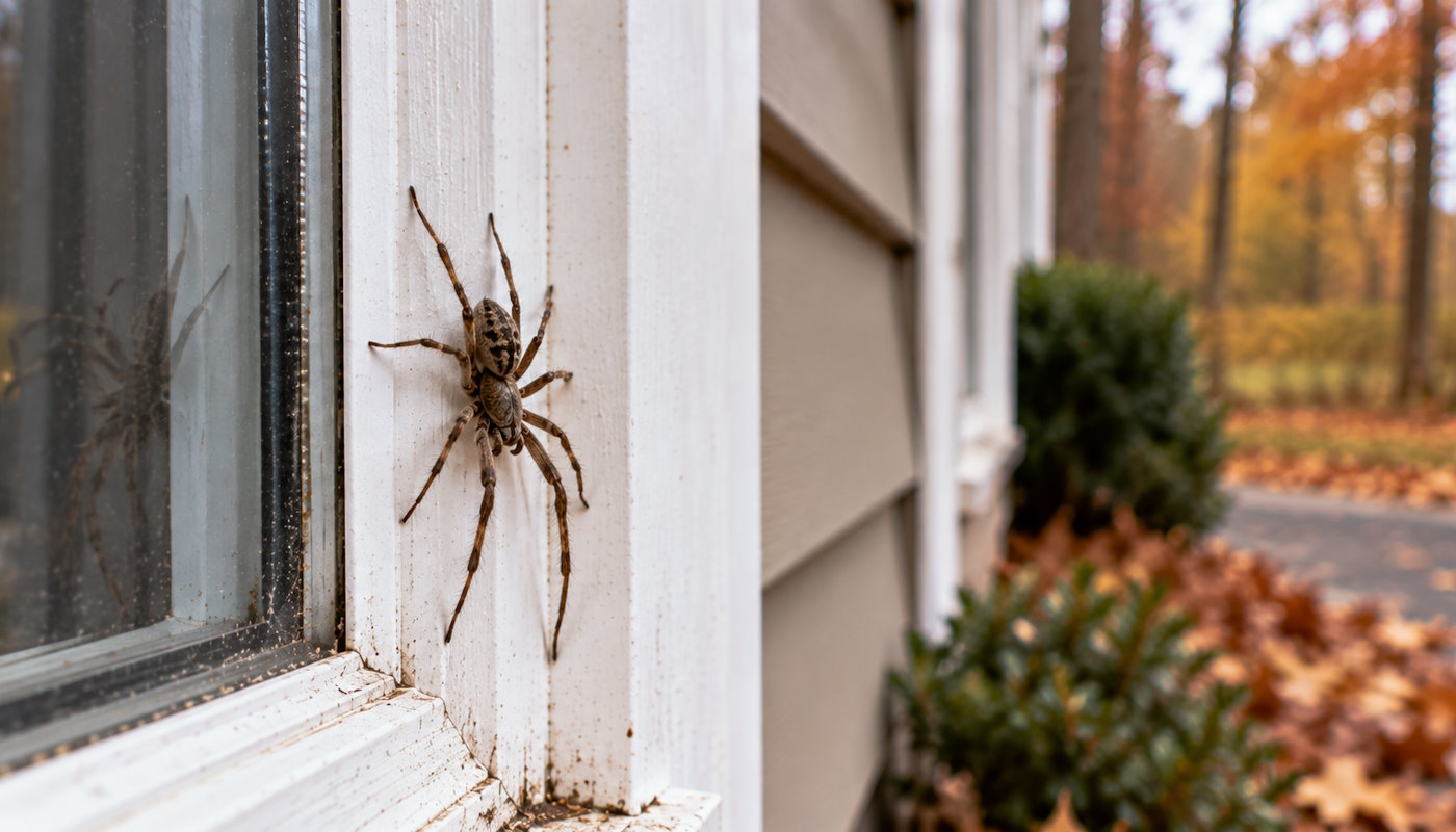 Autumn Window Spider Close-Up